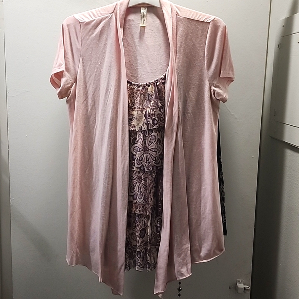 Ladies mock 2piece blouse